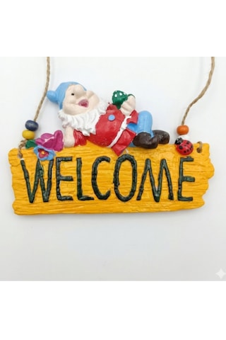Welcome Kapı Süsü Hardal 12x19