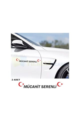 Kişiye Özel Isim Türk Bayrağı Oto Sticker Yapıştırma Etiket 2 Ad