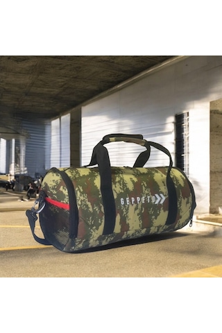 My Geppeto Bag Unisex Fitness Silindir Spor Çantası Kamuflaj