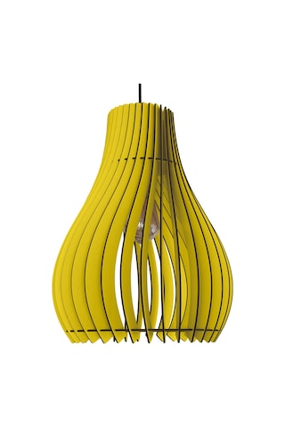 Vialux Modern Ahşap Bohem Rustik Avize Tekli Sarkıt Lamba Sarı SARI