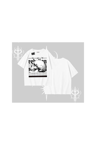 Tarzsokak Oversize Tshirt Rebellion Skull Underground Street Legacy Beyaz