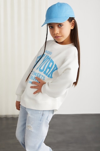 Grımelange Grımelange HERMIA-GRM24050 75% pamuk 25% polyester kız  çocuk Ekru Yeşil Sweatshirt
