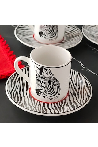 Regna Home Harmony Zebra 6 Kişilik Kahve Fincan Takımı (HBF-12-KF