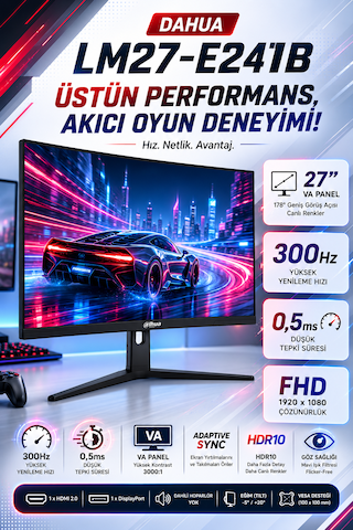 Dhı-lm27-e241b Ips 27 İnç 240 Hz 1920 H 1080 V Çözünürlük 0,5 Ms Gaming Monitör