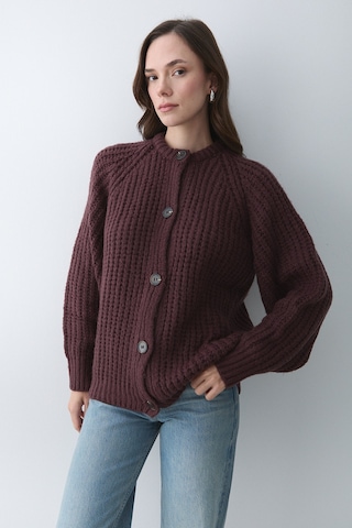 Laluvia 5 Düğmeli Hırka Bordo - 251061