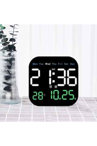 Zilinn Dijital Duvar Saati Led Çalar Saat Zamanlama Fonksiyonlu Büyük Ekran Oturma Odası Ofis Yatak Odası Dekoru İçin Uzaktan Kumandalı Saat Üç Renkli-107 Çok Renki