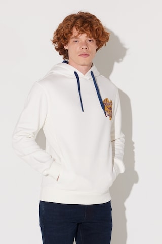 Lee Regular Fit Normal Kesim Kırık Beyaz Erkek Kapüşonlu Sweatshirt L232273102 Beyaz