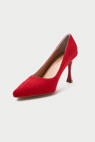 Mubiano Hakiki Deri Mb970-kr Kadın İnce 9 Cm Topuklu Kırmızı Süet Stiletto & Topuklu Ayakkabı Kırmızı
