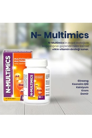 N-Multimics Multivitamin ve Multimineral İçeren Takviye Edici Gıda 30 Kapsül