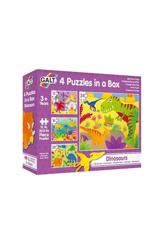 Galt 4 Puzzles In A Box Dinosaurs 3 Yaş+