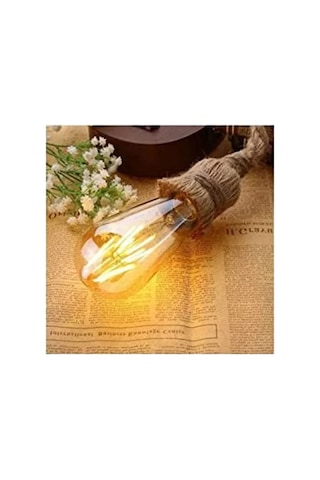 8w Rustik Led Ampul, St64 E27, Amber Renk, Enerji Sınıfı A -