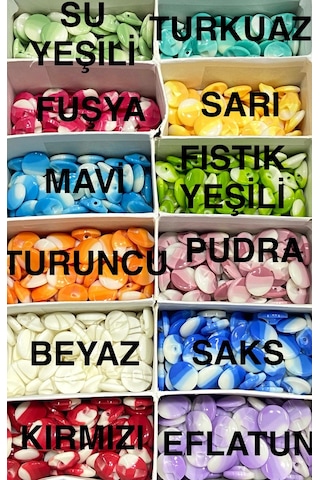 Bebek Düğmesi / Çizgili Model / 10 Adet / - Fıstık Yeşili