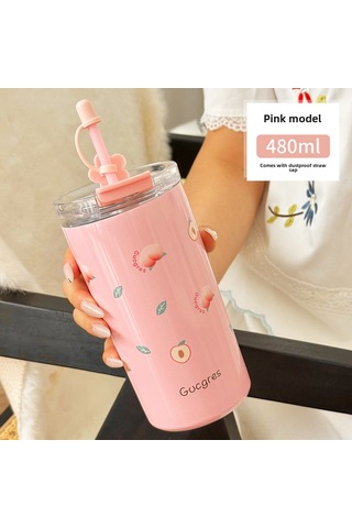 Yifomall 304 Ve 316 Paslanmaz Çelik Insulated Bardak, 6-12 Saat Isı/sıcaklık Saklama, İki Yönlü İçecek, Sürekli Kullanıma Dayanıklı, Outdoor Aktivitelere Uygun Pembe屁桃 Diğer