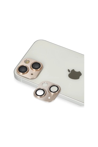Newface Apple Uyumlu iPhone 13 Pers Alüminyum Kamera Lens Glblseme - 55 - Gold