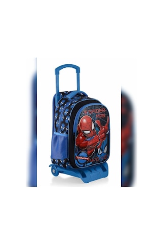 Marvel Örümcek Adam Çekçekli Okul Çantası , Beslenme Çantası , Kalem Çantası Mavi MAvi