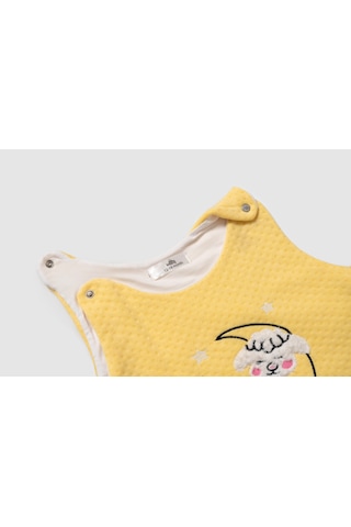 Merqova Bebek Organik Pamuklu Sweet Dreams Baskılı Nakışlı Uyku Tulumu Sarı