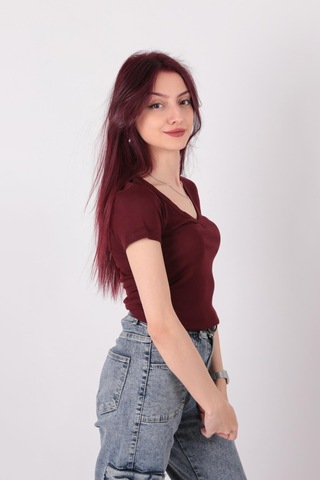 Busem S0016727 Kadın Bluz Bordo