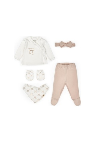 Bebek 5'li Set %100 Organic Pamuk Yenidoğan Serisi - Csy8173 Taş