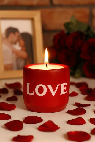 Dekoratif Kokulu Mum Love Kirmızı