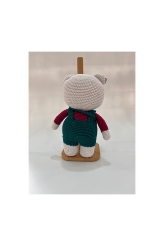 El Yapımı Amigurumi Kedi Örgü Oyuncak Bebek Tığ İşi 24 Cm Sevimli Hediye Yeşil