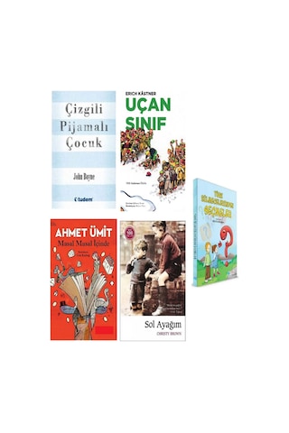 Çizgili Pijamalı Çocuk - Uçan Sınıf - Masal Masal İçinde - Sol Ayağım - Türk Bilmeceleri 5 Kitap