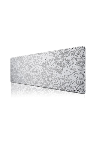 Klasse Pro - 6 Farklı Model Dikişli Kenar 70x30 Cm Oyuncu Gaming Mouse Pad White Map Lines