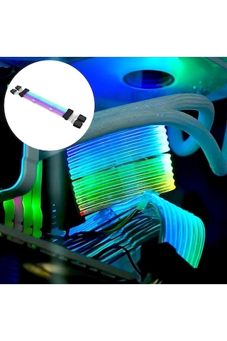 Gajeena Anakartla Senkronize Argb Işıklandırma 2x8p Uzatma Kablosu - Siyah Renkli Led Aydınlatma Ekstansiyonu