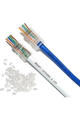100 Adet Rj45 Cat6 Delikli Pass-through Konnektör Kolay Montaj Network Jak