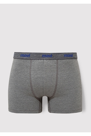 Mavi - 3lü Gri Basic Boxer Seti 0911407-23854 Beyaz