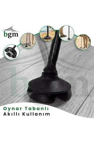 Siyah Akıllı Baston- Yüksek Kalite Denge Bastonu Lüks Parlak Siyah