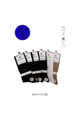 Ragi Store 6'lı Penye Dikişsiz Soket Erkek Çorap Çok Renkli
