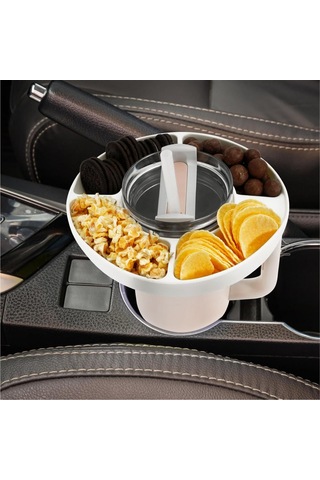 Konesam Dört Bölmeli Silikon Atıştırmalık Tepsisi - Hafif, Taşınabilir, Isı Dayanıklı, Ev Ve Seyahat İçin Uygun Beyaz