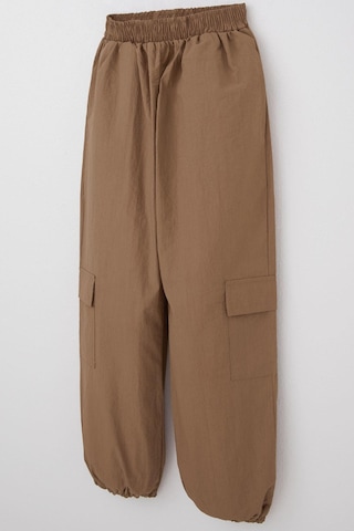 Breeze Kız Çocuk Paraşüt Jogger Paça Pantolon Kargo Cep 7-12 Yaş, Kahverengi Kahverengi