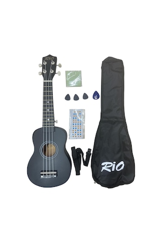 Soprano Siyah Ukulele Kılıf Askı Pena Sticker 54 Cm
