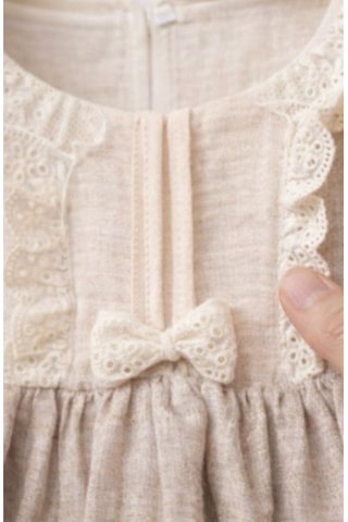 Baby Corner Ekose Kız Bebek Elbise Bej