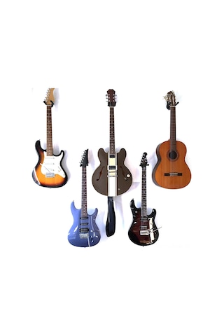 Xindoker 2'li Set Metal Gitar Askısı Mx0393d - Ukulele, Keman, Bas, Elektro Ve Klasik Gitar İçin + 5 Pena Siyah