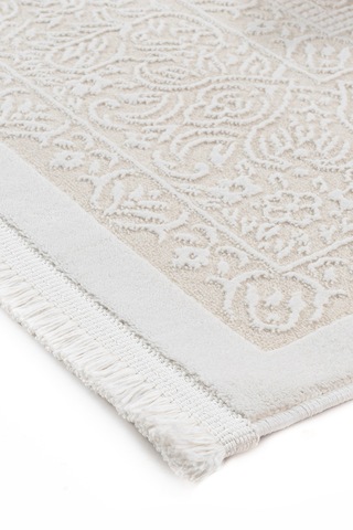 Badelya Home Krem Ekru 7134 Modern Doğal Taban Saçaklı Salon Koridor Mutfak Çocuk Oturma Odası Halı Yolluk 7134-krem