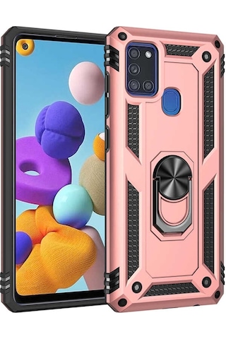 Samsung Uyumlu Galaxy A21S Kilif Zirhli Miknatisli Standli Tank Kapak 407261527