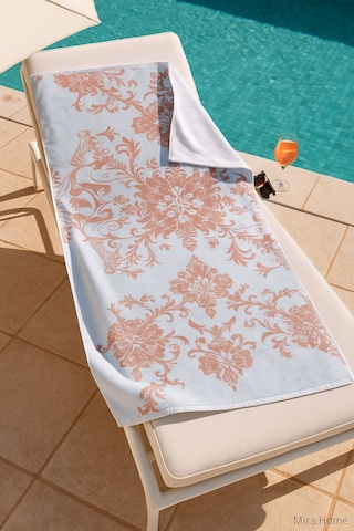 Unisex Baskılı Plaj Deniz Havuz Havlusu %100 Pamuk 70x145 Cm Wonderfull Nar Çiçeği