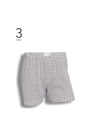 3'Lü Erkek Desenli Emprime Boxer 14101-A3
