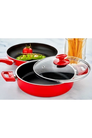 Papilla Redio 26 CM Karnıyarık Tencere. Kırmızı