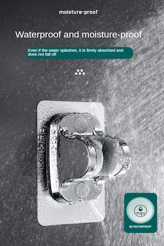 Mintev Krom Nano Kendinden Yapışkanlı Banyo Duş Başlığı Askısı 15 Kg Taşıma Kapasiteli Mafsal Tutacak Krom