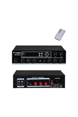 Westa Wm-605u 100w Mikser Amfi 2 Bölgeli 100v Bluetooth Usb Anfi - 9095369172346