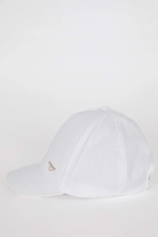 DeFacto Kız Bebek Nakışlı Keten Karışımlı Cap Şapka D6882A525SMER83 Ekru