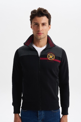 Arma Erkek Slim Fit Örme Basic 3 İplik Şardonlu Dik Yaka Tam Fermuar Mont %70 Pamuk %30 Polyester K4myo9378 Siyah