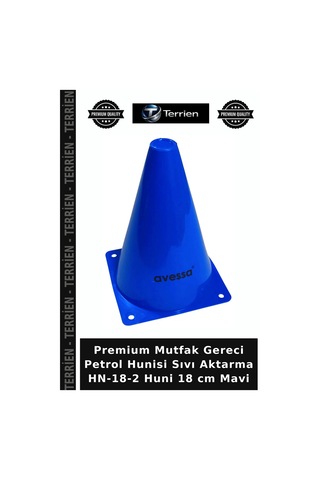 Premium Mutfak Hunisi Servis Gereci Sıvı Aktarma Hn-18-2 Huni 18 Cm Mavi