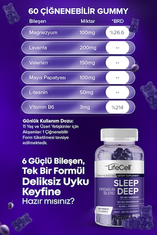 Sleep Deep Stressiz ve Derin Uyku İçin Kompleks Takviye Edici Gıda