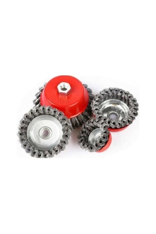 2 Li Set Çanak Spiral Çelik Tel Fırça Burgu Silindir Çelik Fırça Örgü Çelik