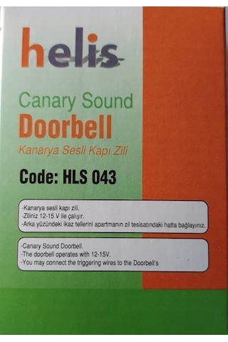 Helis Kanarya Sesli Kapı Zili Elektrikli N11.3005