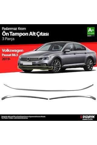 S-Dizayn Vw Passat B8.5 Krom Ön Tampon Alt Çıtası 3 Parça 2019 ve